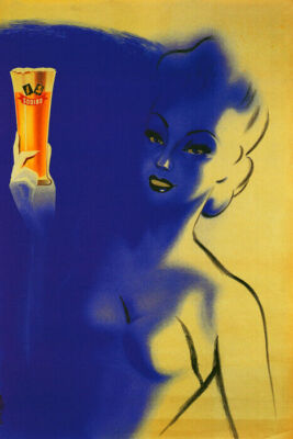 SODIBO BEER BREWERY BLOND ALE AMERICAN FASHION GIRL GLASS VINTAGE POSTER REPRO