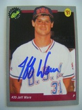 JEFF WARE signed RC USA BLUE JAYS 1991 Classic baseball card AUTO Autographed 31