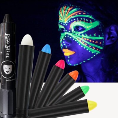 Glow Face Paint/Body Painting Set, Glow in The Dark Neon