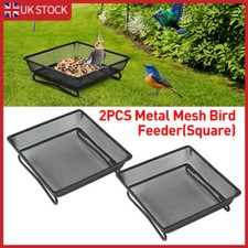 Metal Bird Mesh Ground Feeder Tray Platform for Garden Wild Birds (Set of 2)