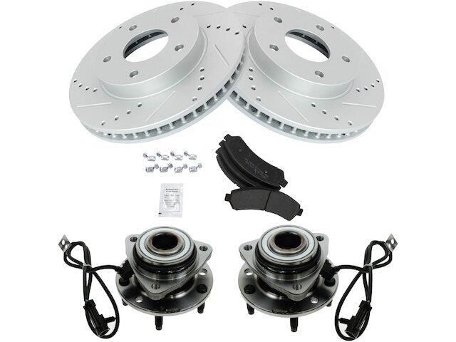 1998-2000 Hombre 4WD Front Brake Pad Rotor & Wheel Hub Kit 11TSCZ