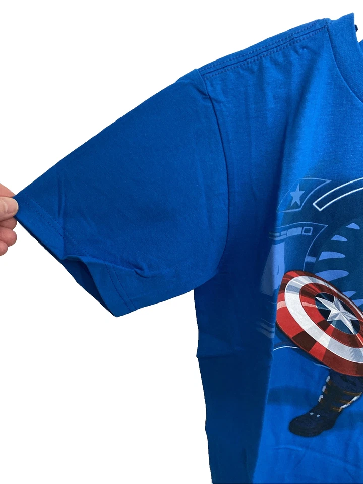 Camiseta Gráfica Capitán América Disney Store Talla M (7/8) Azul Mangas Cortas Nueva con Etiquetas Foto 3 de 4