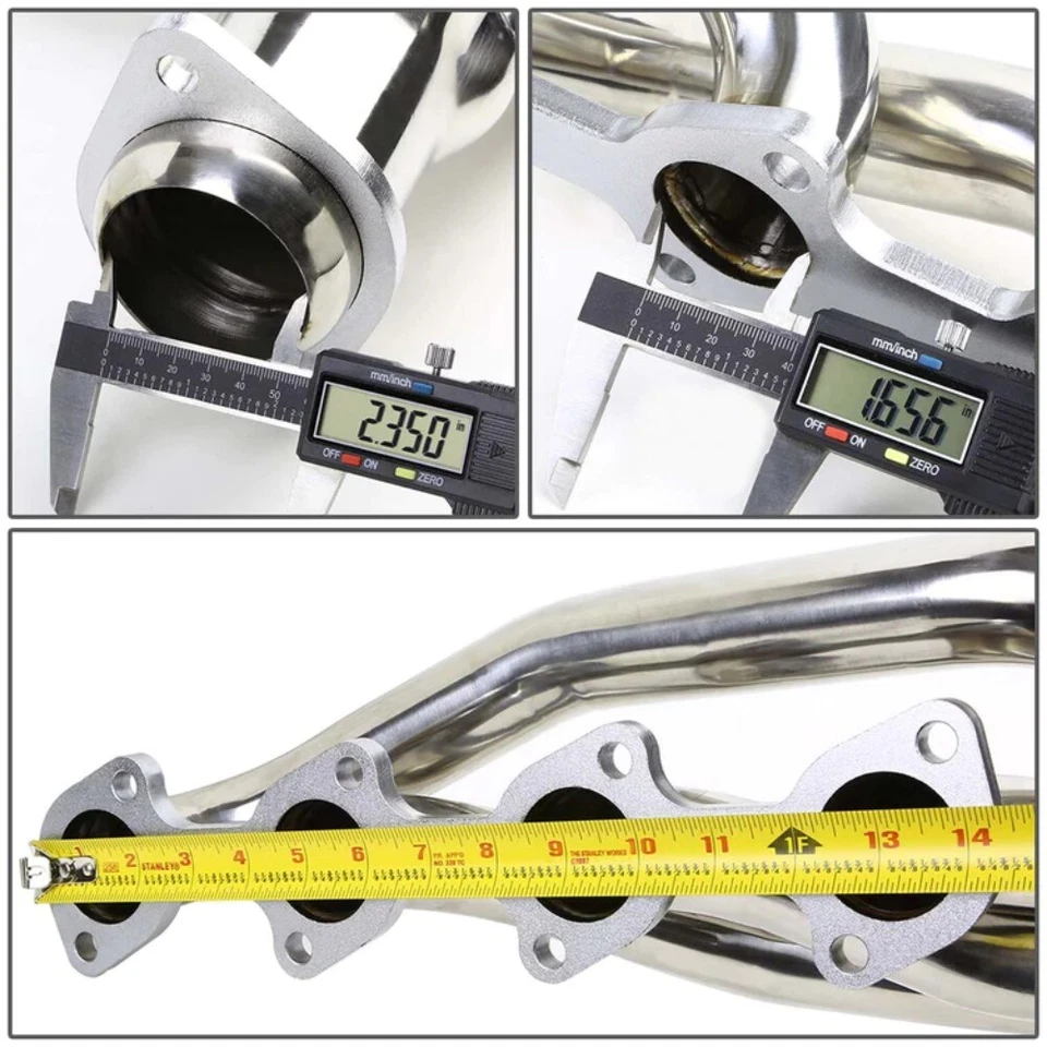 1Pair Exhaust Headers Fit For 96-04 Ford Mustang Gt 4.6L V8 Stainless Steel - Image 2 of 4