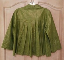 Chico's NWOT Linen Shimmery Green 3/4 Slv.Dressy Jacket Size 0-S-4