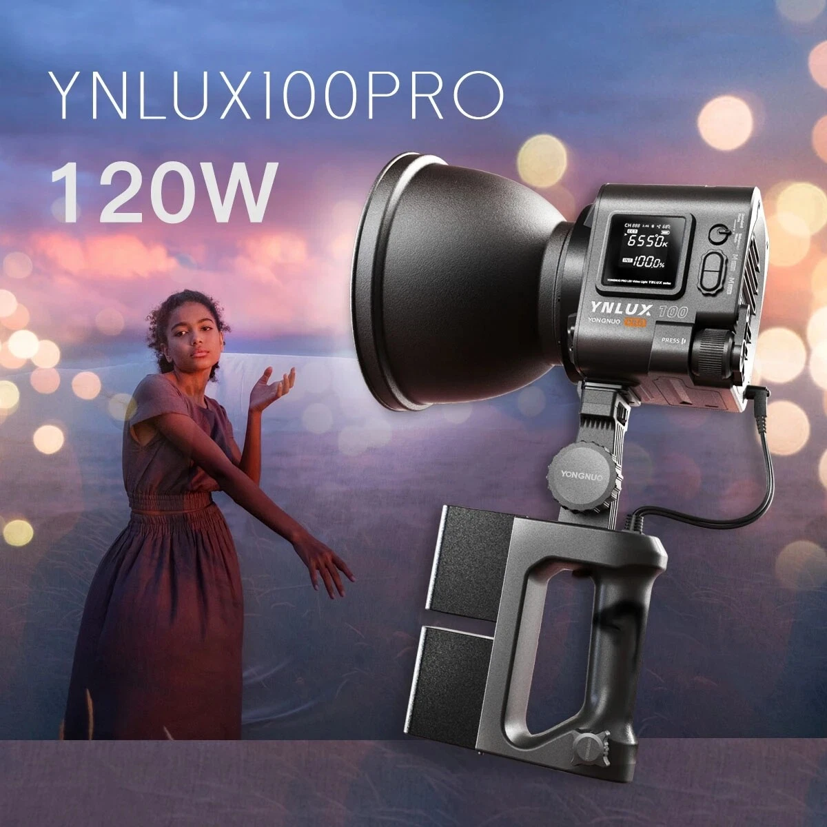 YONGNUO YNLUX100 Pro 120W Hand COB LED Video Light Outdoor Continuous lighting