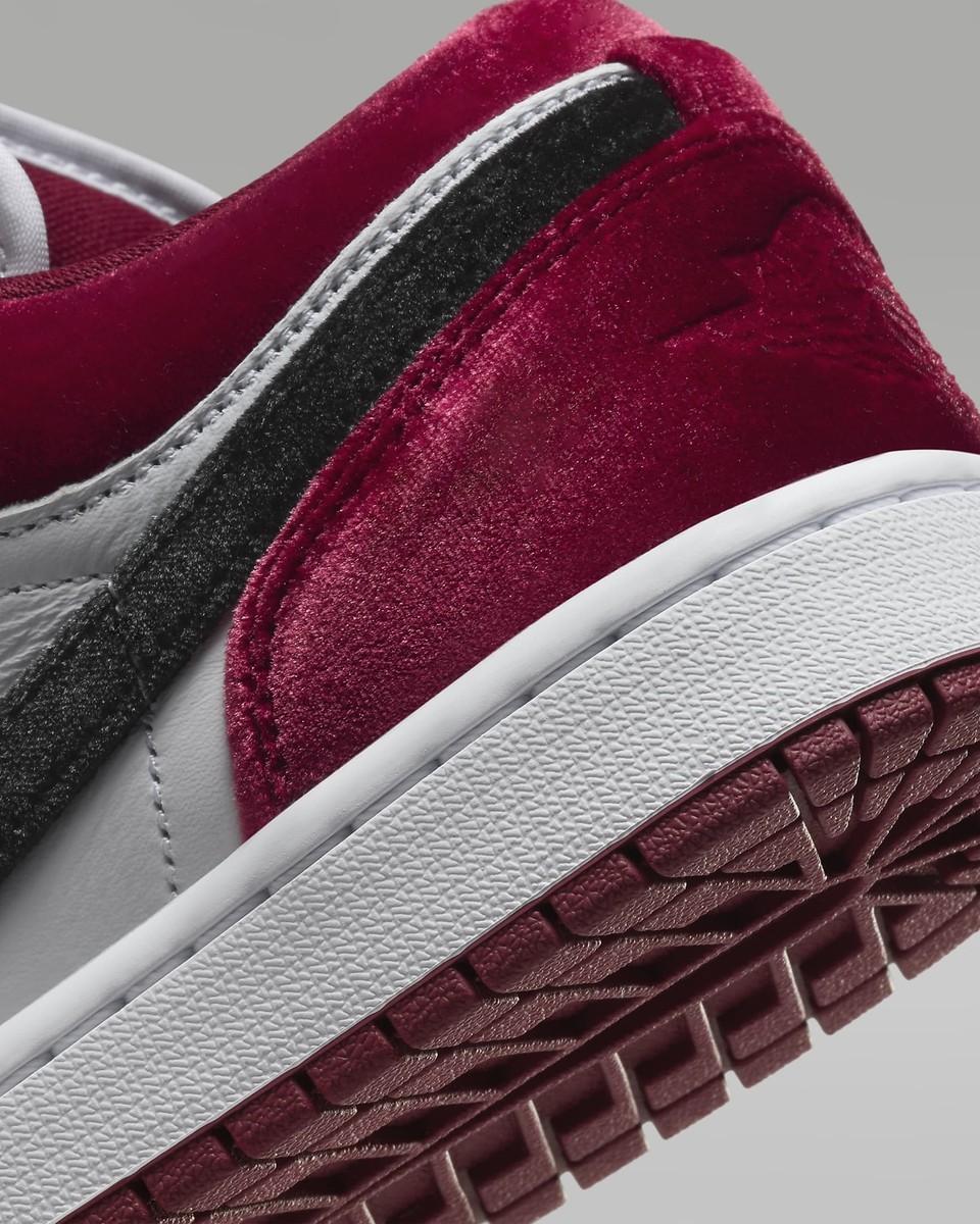 FZ3242-001 Nike Air Jordan 1 Low SE Velvet Red Black (Men's FZ3242-001 Nike Air Jordan 1 Low SE Velvet Red Black (Men's