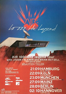 AIR 10000 hz LEGEND TOUR 2001  orig. Concert Poster - Konzert Plakat - A1 xx