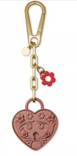 New michael kors Metal Heart Lock Charm key Ring keychain gold rose