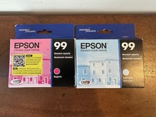 2 New Genuine Epson 99 High-capacity Ink Cartridges Magenta  Cyan