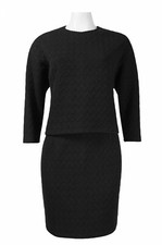 Black Dress  Size 14 Day Night LBD Little 2 Piece Set Knit Donna Morgan NWT