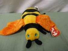 TY Original Beanie Baby Buzzie Bee Plush Fun Play Toy Yellow Black Orange Wings