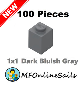 LEGO Dark Stone Grey Brick 1x1 Part 3005 Element 4211098 Qty 25 -