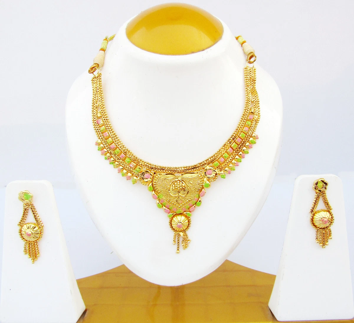 Indian Necklace Fashion Gold Plated Wedding Bridal Women Jewelry Bollywood Set