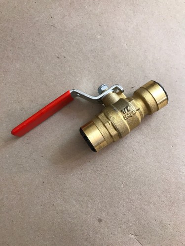 COPRO Push Connect Ball Valve 1/2" , Quick,  for Copper PEX  CPVC Pipe 