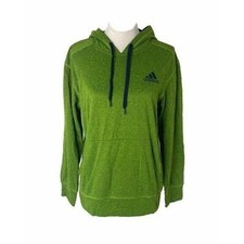 Adidas Go-To Hoodie Womens Medium Moss Green Climawarm Pullover Fleece Lined