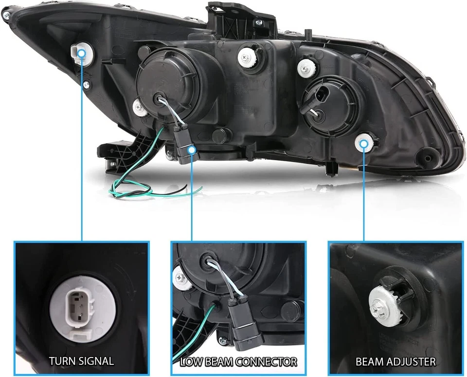 For Honda Civic 12-15 Sedan / 12-13 Coupe Chrome Projector Headlights LED U DRL - Image 3 of 3