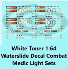 White Toner 1:64 Waterslide Decal Combat Medic Light Sets