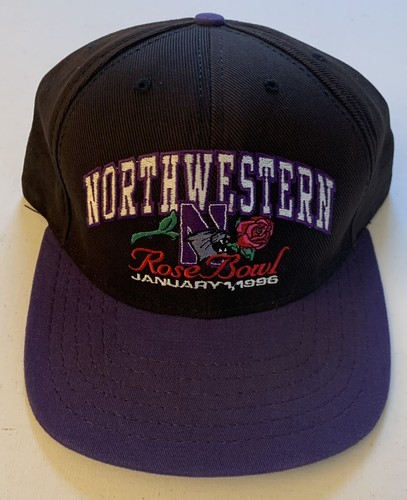 VINTAGE 90s Northwestern University Rose bowl NCAA American Needle Snapback Hat
