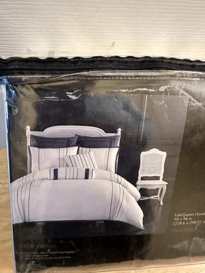 Nueva funda nórdica completa/queen plisada Croscill Home Westport solamente Foto 4 de 4