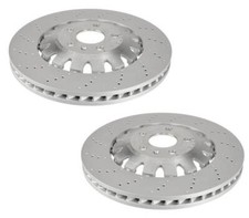 SHW Performance Pair Set of 2 Front Drilled 370mm Disc Rotors For TT RS Quattro