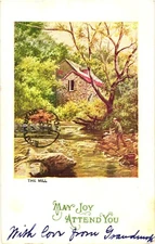 May Joy Attend You Man Fishing at a River Postcard