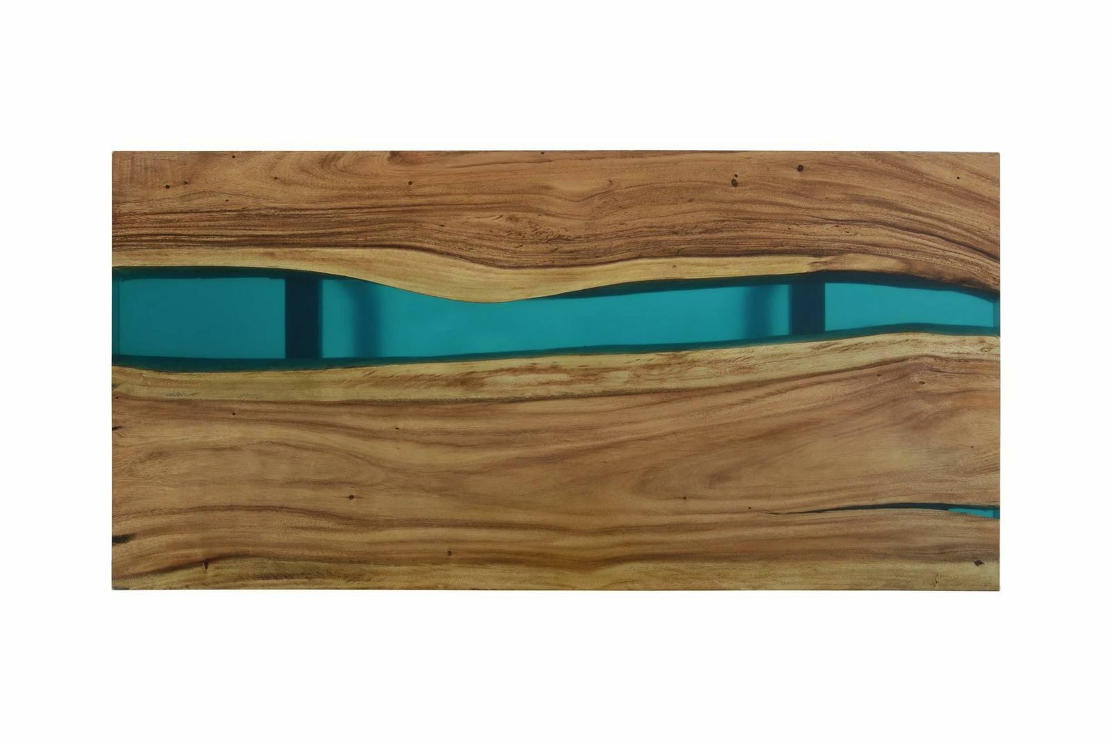 60-Inch Epoxy River Wood Table Top with Resin Center