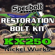 Specbolt Restoration Bolt Kit For Kawasaki KX250 Fasteners Nickel Wurks KX 250