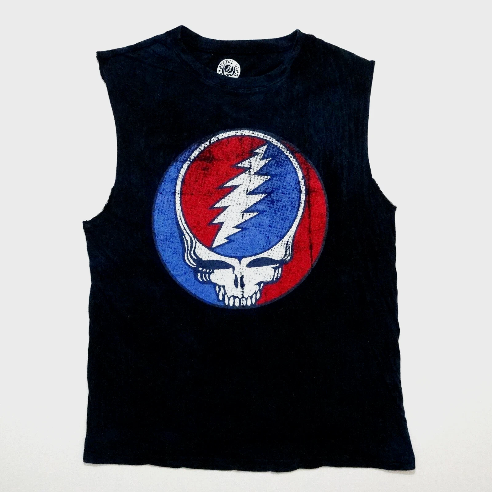 Grateful Dead Shirt T Shirt Sleeveless GD Steal Your Face GDP 2016 Blue L