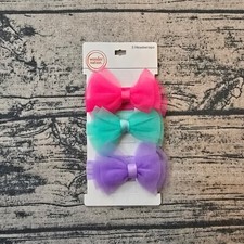 NEW Wonder Nation Girls 3 Piece Chiffon Bow Headwrap Pink / Green / Purple
