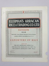 30'S ELLERMAN'S ARRACAN RICE TRADER CO Siam Bangkok Ad Advertising 9.50in x 1