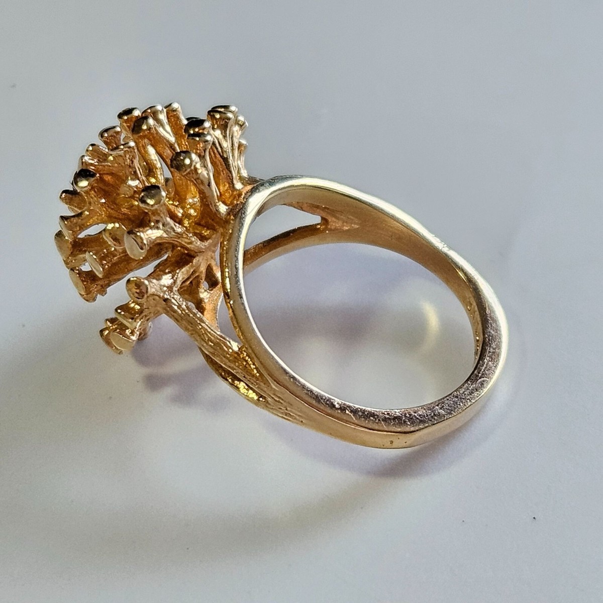 Vintage 18K HGE Red Rhinestone Cocktail Ring Size 5.75 | eBay