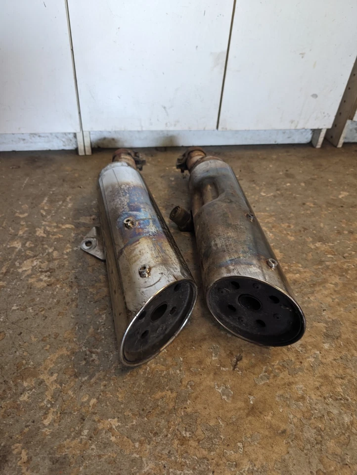 Kawasaki 1985-1990 EN450 454 LTD OEM Left Right Muffler Exhaust Slip On Pipe - Image 2 of 4