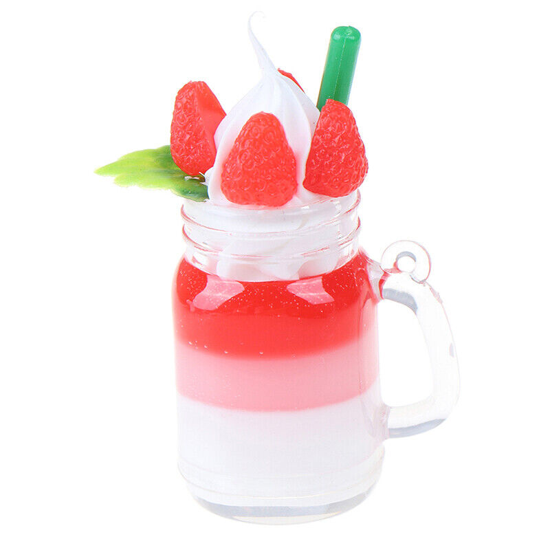 A surprise Discount is also underway price is realized 1x Dollhouse Miniature Drink Strawberry Pretend Model Cream Cups