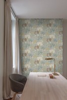 Vliestapete BäUme Palmen Tropisch GrüN Blau Gold Metallic A54802 (6,54€/1Qm)