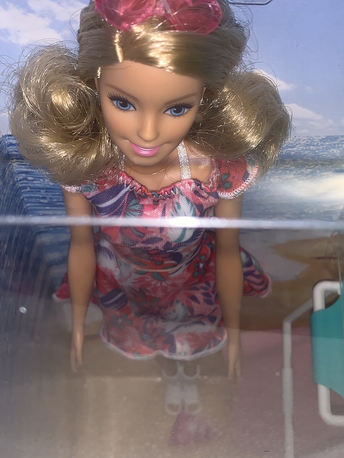 barbie doll blonde and beach accessories set