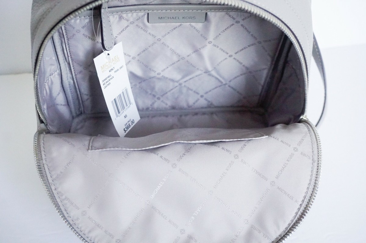 MICHAEL KORS ビジネスバッグ グレー　MK バックパック MICHAEL KORS KENLY MEDIUM BACKPACK PEBBLED LEATHER GREY SILVER