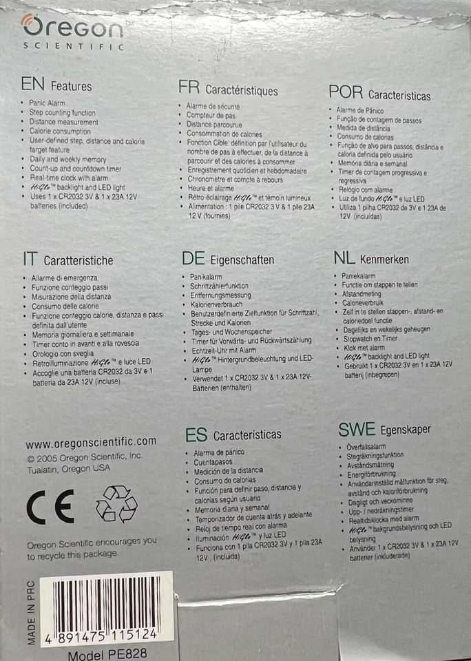 Contapassi con Allarme Antipanico - OREGON SCIENTIFIC PE828 - Immagine 3 di 4