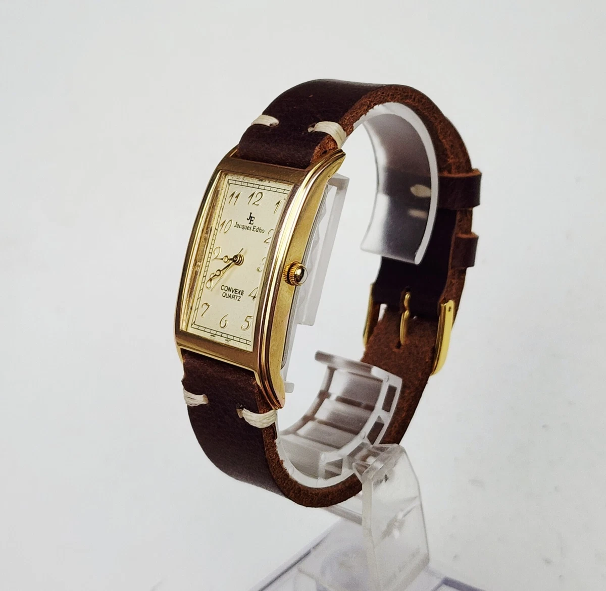 Vintage Jacques Edho Women’s Watch Genuine Leather Band timepiece Collectible Vintage Jacques Edho Paris Swiss Ladies Gold Tone... | Depop main image 4