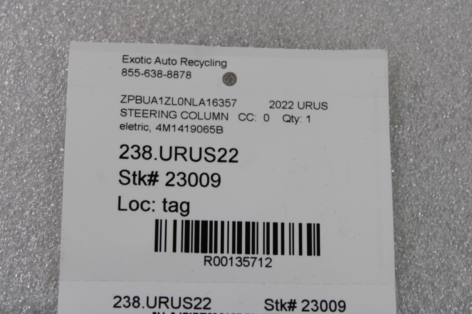 Lamborghini Urus, Electric Steering Column, Used, P/N 4M1419065B