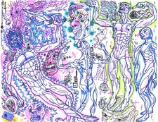 ORIGINAL ARTWORK Psychadelic  and Fantasy TRIPPY SALE BY ARTIST CARTOON 