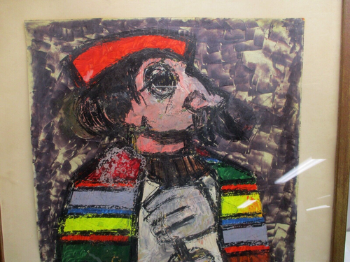 PINTURA JOVAN OBICAN ~ ACRÍLICO ORIGINAL SOBRE PAPEL ~ FIRMADA ~ ENMARCADA - Imagen 2 de 5