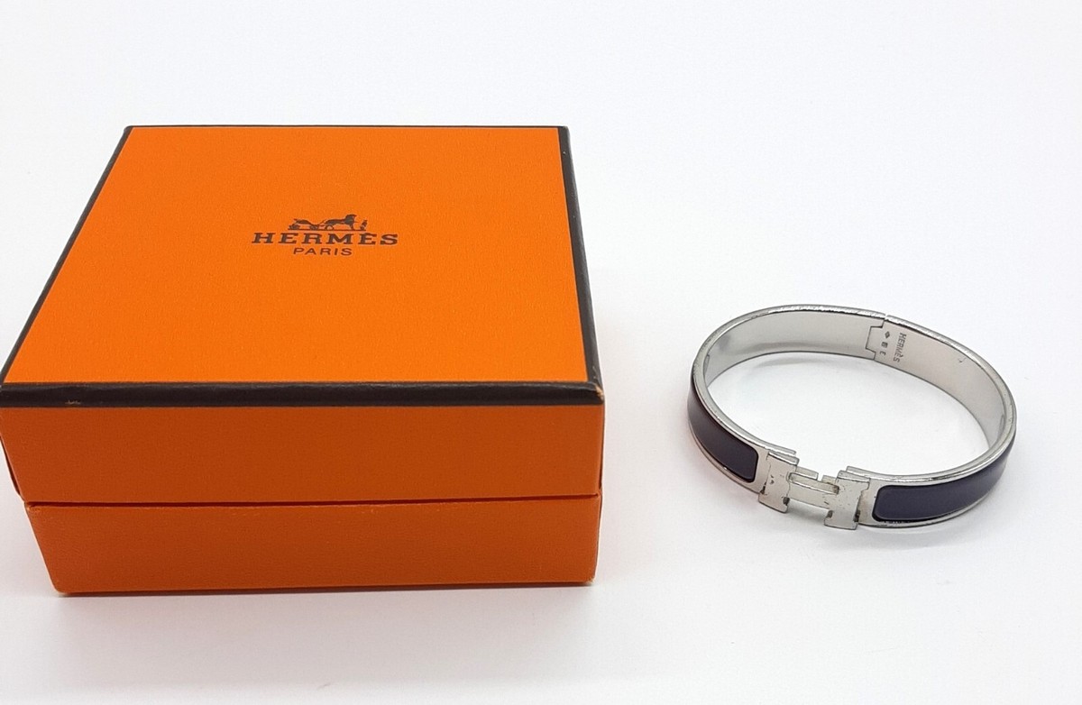 Hermes Enamel Bracelet, Clic H, bangle purple with box Hermes Enamel Bracelet, Clic H, bangle purple with box