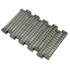 10pcs 12Positions Dual Rows 600V 15A Wire Barrier Block Terminal Strip TB-1512L