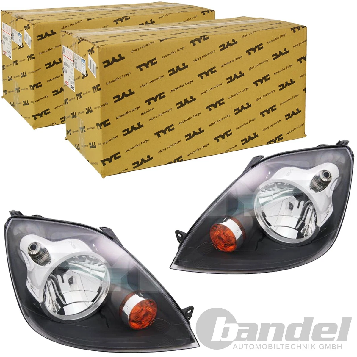 Phare Avant Droit électrique + Moteur Pour Ford Fiesta VI (2003-2009) - Référence TYC 20-12003-05-2, Halogène, Neuf