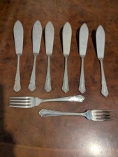 Vintage EPNS Sheffield Silver Plated Dubarry Stile 2 Forks & 6 Butter Knives