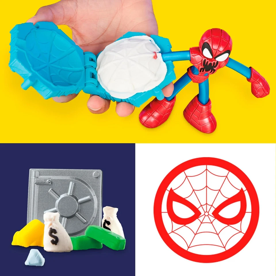 Play-Doh Marvel Spider-Man Lanzamiento y Rebanada Batalla Juego con 2 Figuras de Acción Bendy Foto 4 de 4