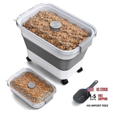 Dog Food Storage Container, 15-23 Lbs Collapsible Dog Food Container with Grey