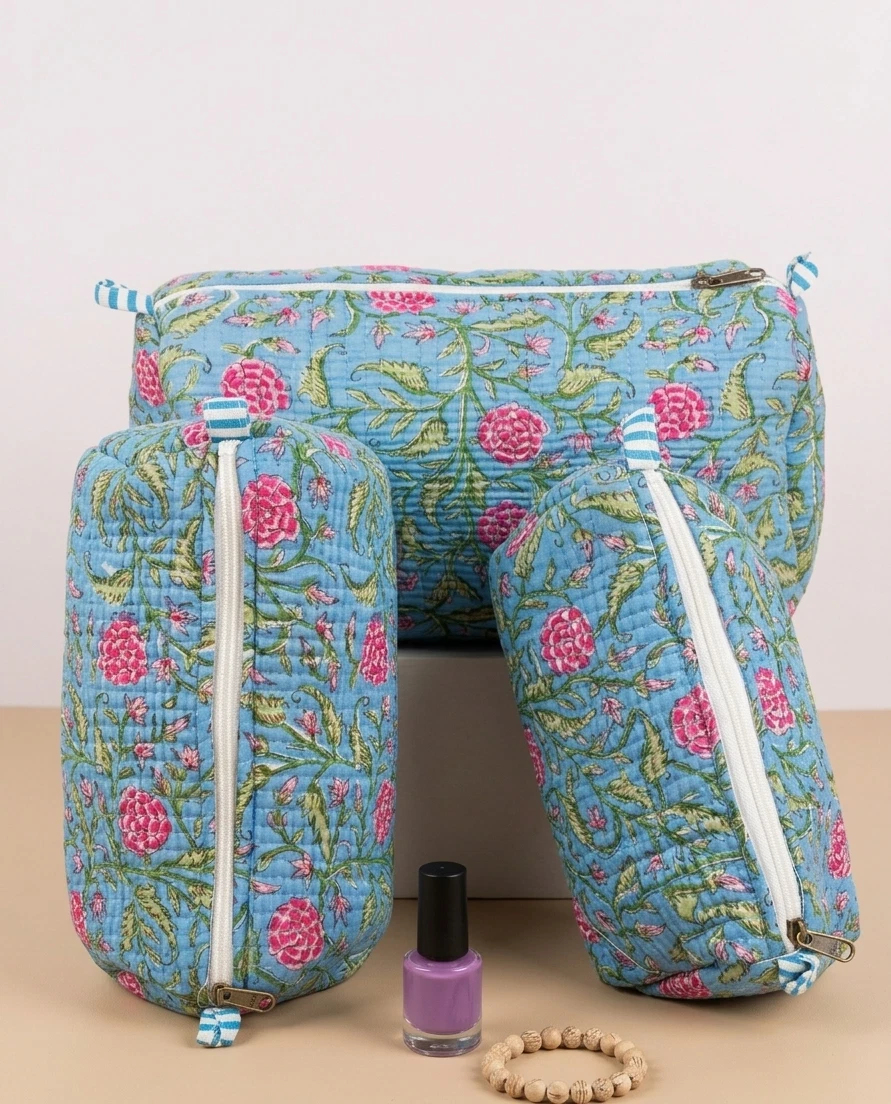 Makeup Bag Set of 3 Travel Cosmetic Pouch Organizer Toiletry Bags Zipper Case