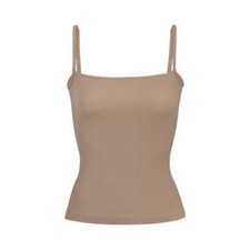 SKIMS Stretch Rib Gray S/M Square Neck Spaghe...