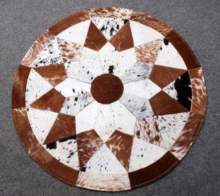 Cowhide Round Patchwork Carpet Handmade Cowhide Carpet (36"x36")Home Décor 92